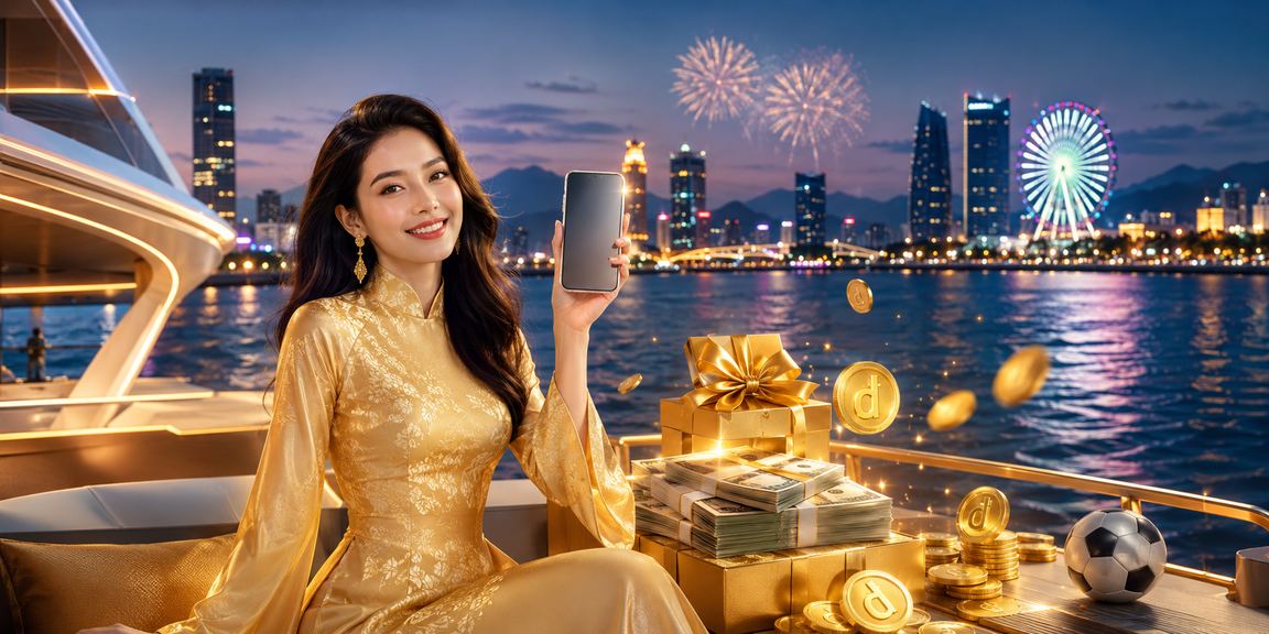 Người phụ nữ mặc áo dài tại Đà Nẵng thư giãn và chơi casino trực tuyến một cách có trách nhiệm trên điện thoại