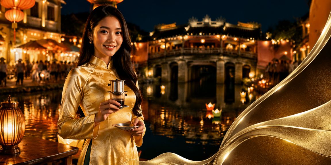 Người dùng Hội An đăng ký nhận thưởng khuyến mãi a2x với trang phục áo dài truyền thống