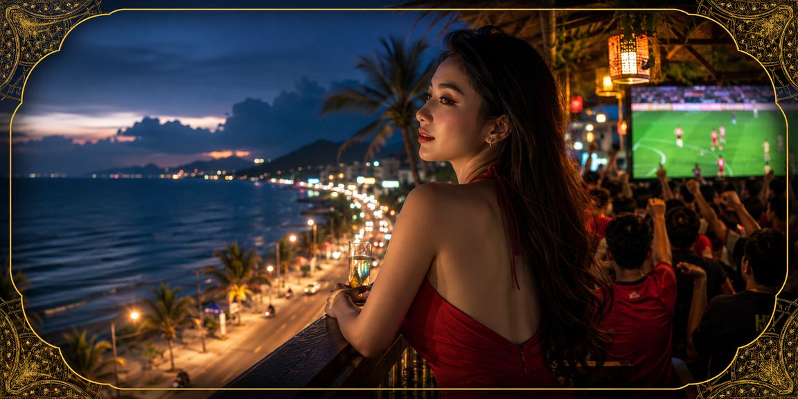 Người hâm mộ bóng đá tại bãi biển Mũi Né tham gia cá cược thể thao qua a2x